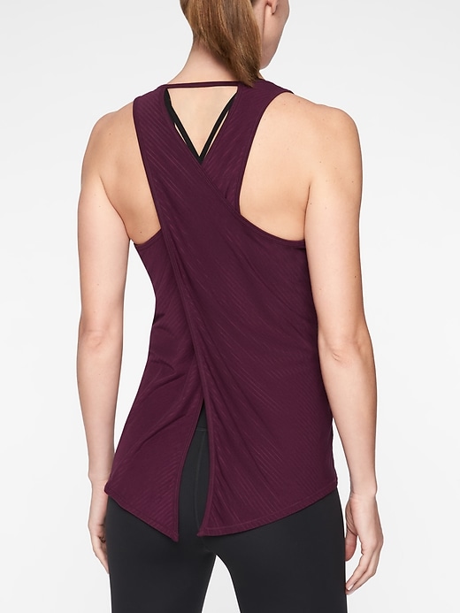 View large product image 1 of 1. Essence Texture Tie Back Tank