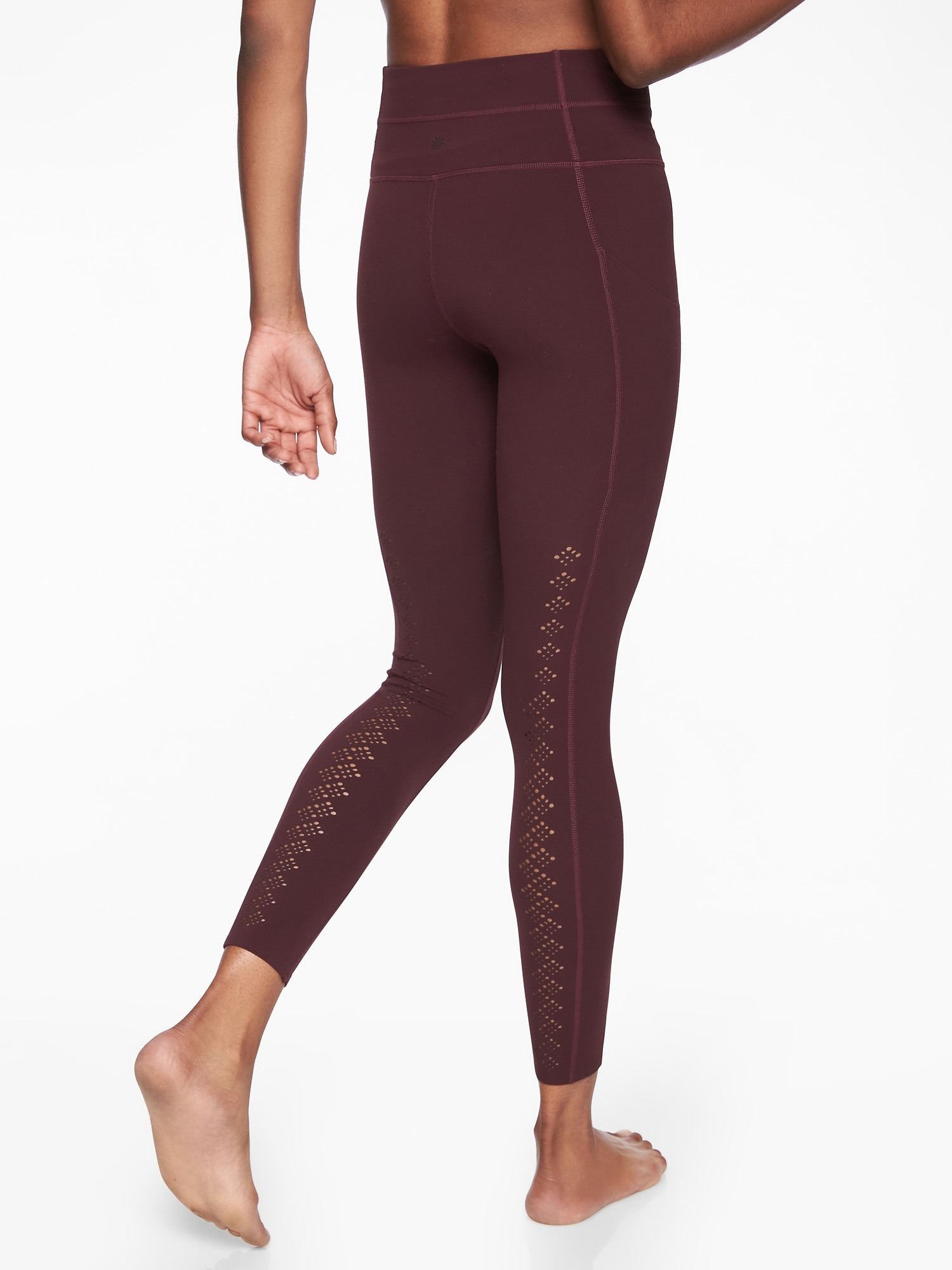 ATHLETA Niyama 7/8 Laser cut Tight Black Small