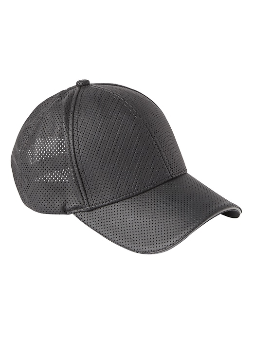 View large product image 1 of 3. Perforated Faux Leather Baseball Cap