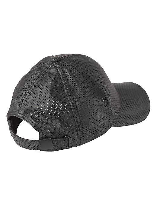 View large product image 2 of 3. Perforated Faux Leather Baseball Cap