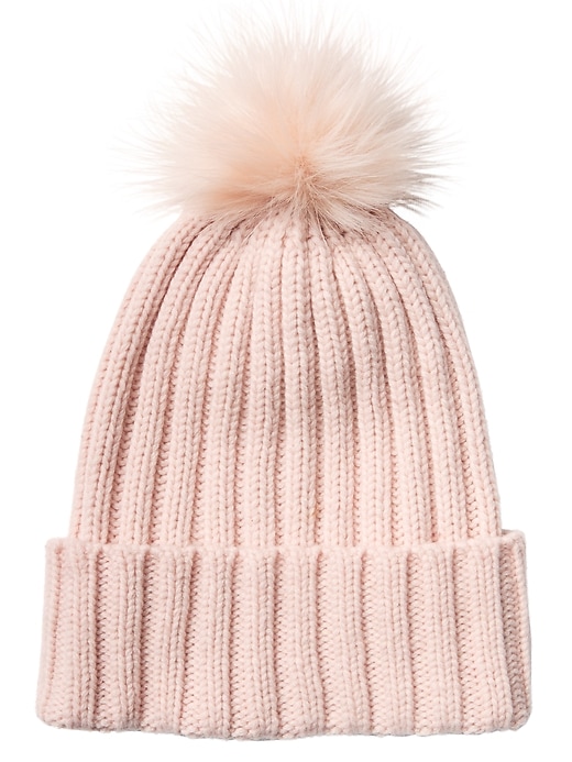 View large product image 1 of 1. Ribbed Beanie with Pom