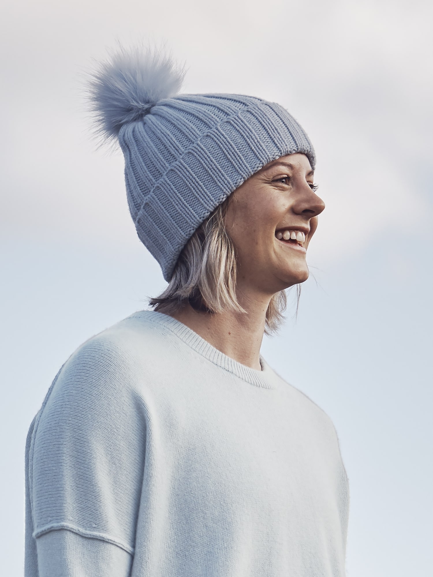 Adorably Alpine Black Ribbed Pom Pom Beanie