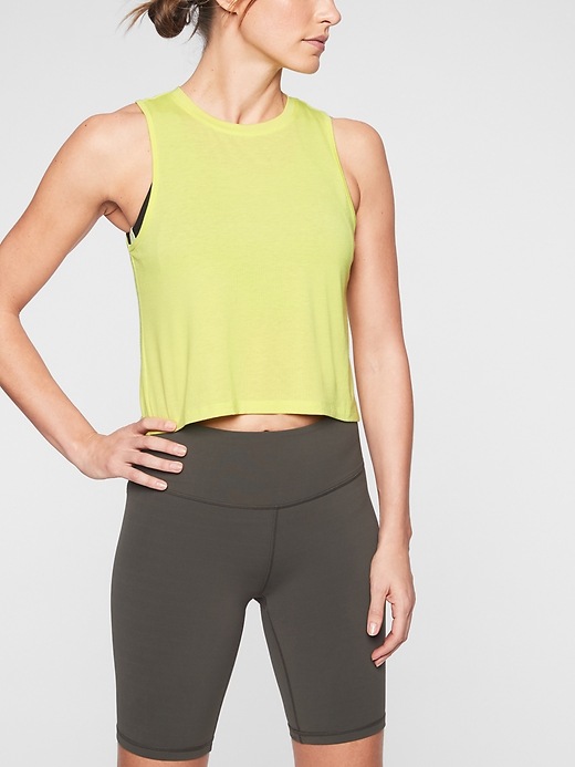 1 of 8 showing, with the color Fiber Optic of product Studio Crop Tank