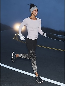 Athleta Reflective Tight Leggings Side Pockets And Rear Pocket