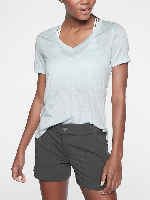 1 of 8 showing, with the color Ethereal Blue of product Breezy Scoop V Tee