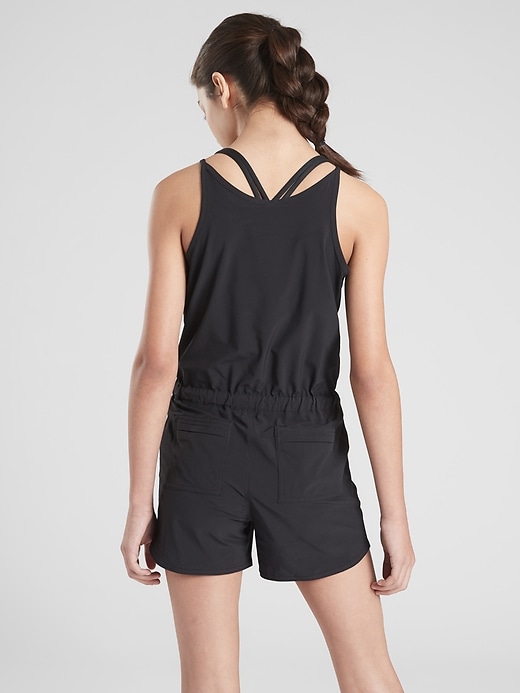 2 of 8 showing, with the color Black of product Athleta Girl Ready To Go Romper