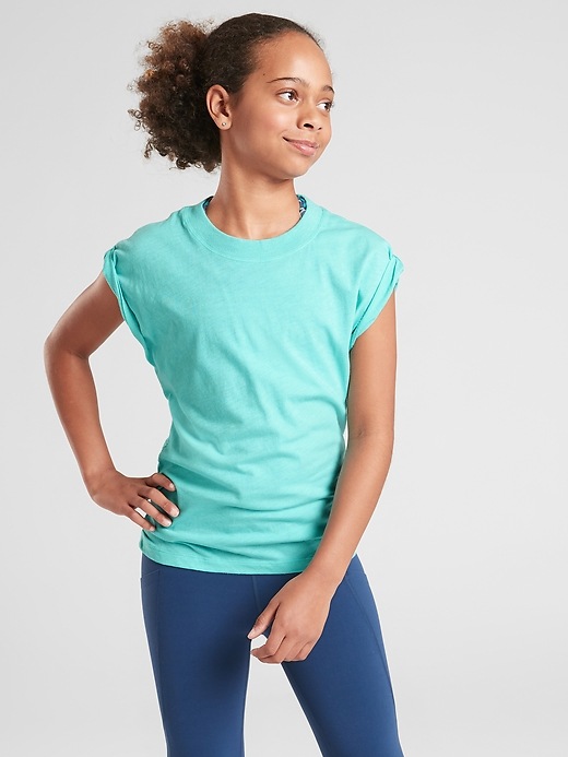 View large product image 1 of 1. Athleta Girl Ready To Roll Tee