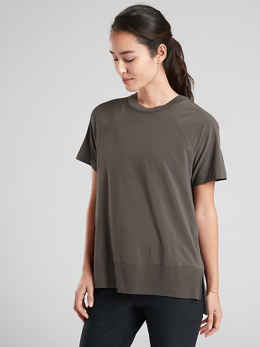 1 of 8 showing, with the color Arbor Olive of product Zephyr Tee