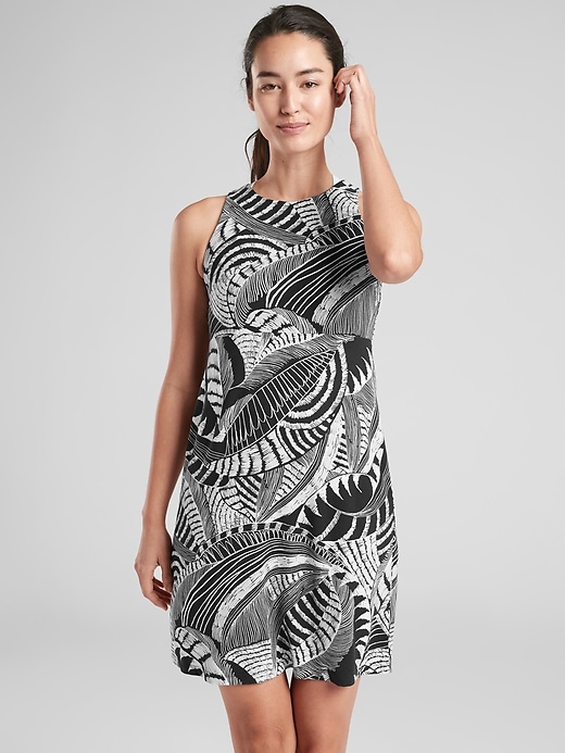 View large product image 1 of 1. Santorini Printed High Neck Dress