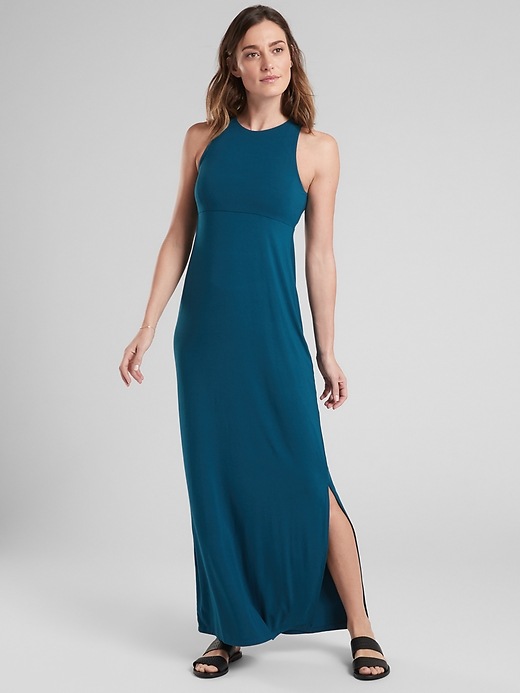 1 of 8 showing, with the color Coastal Teal of product Santorini Maxi Dress