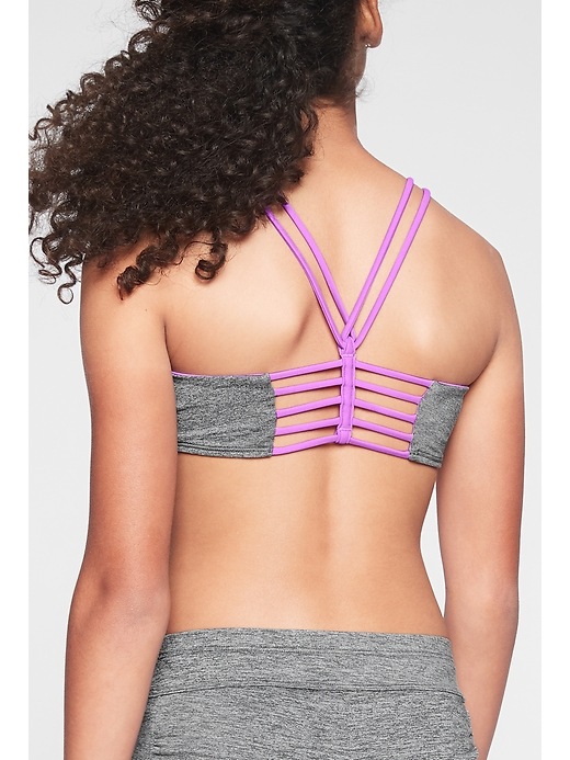 2 of 8 showing, with the color Grey Heather of product Athleta Girl Solid Reversible Bikini Top