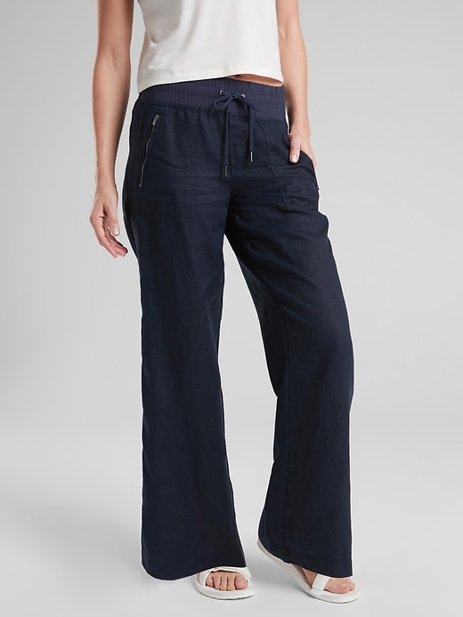 View large product image 1 of 1. Cabo Linen Wide Leg Pant