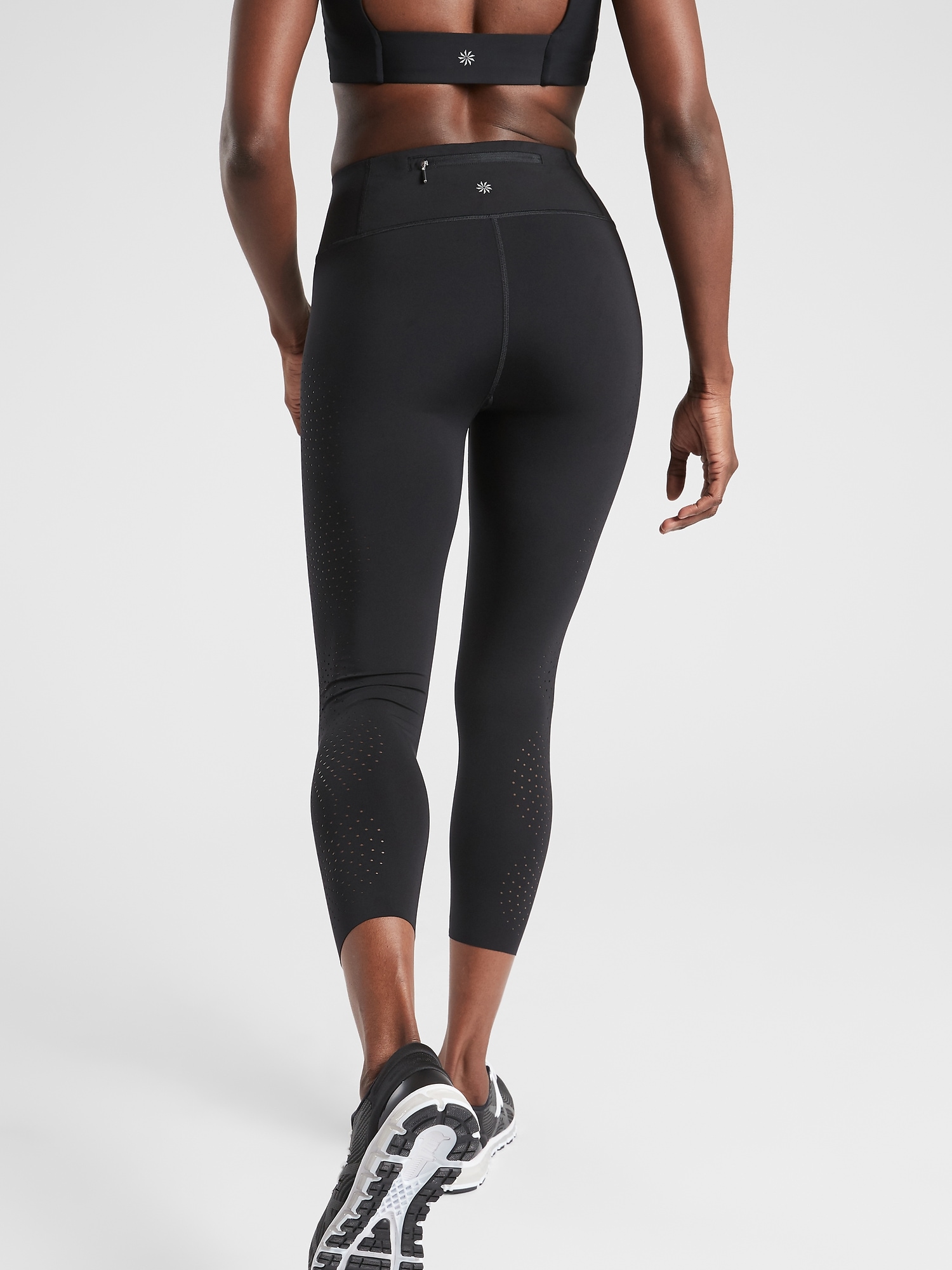 Athleta Black Velocity Laser Cut Capri Leggings Size XS petite - $28 (71%  Off Retail) - From Alyssa