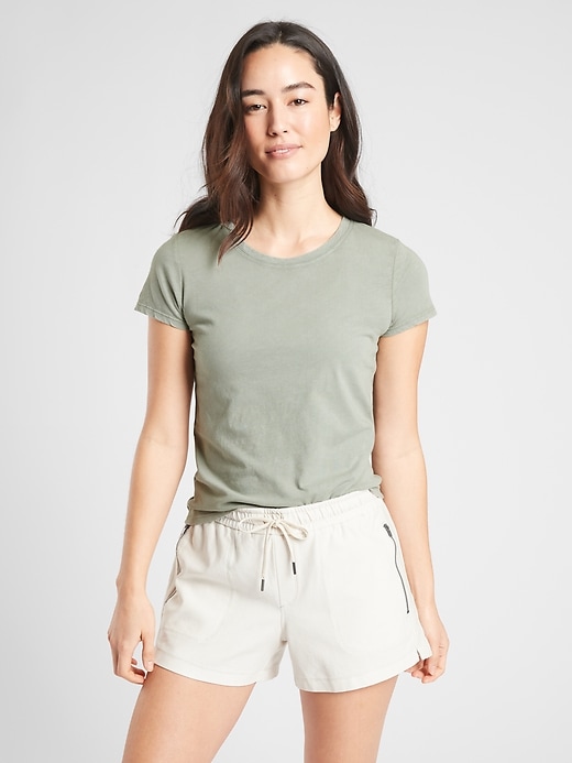 1 of 8 showing, with the color Sage of product Organic Daily Crew Tee