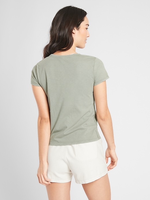 2 of 8 showing, with the color Sage of product Organic Daily Crew Tee