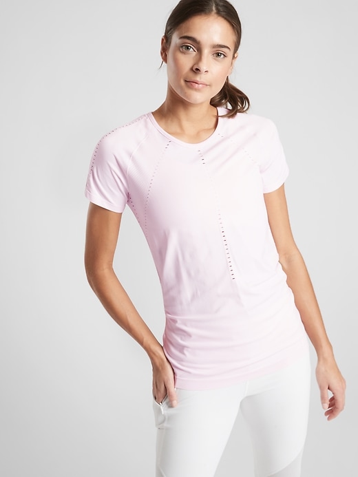 1 of 8 showing, with the color Simply Lilac of product Foothill Seamless Tee