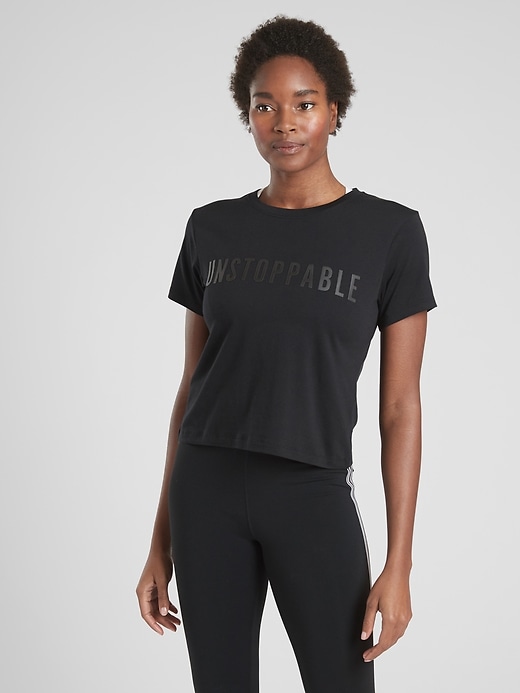 1 of 8 showing, with the color Black of product Unstoppable Tee