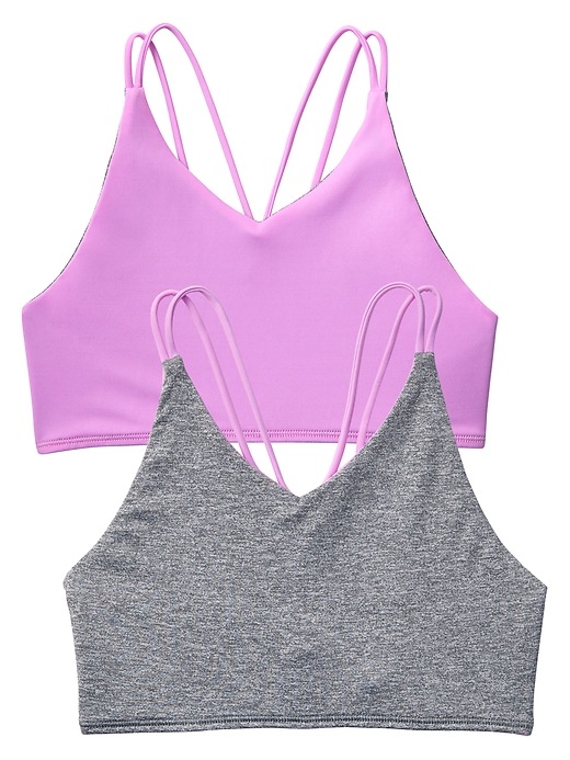 1 of 8 showing, with the color Grey Heather of product Athleta Girl Solid Reversible Bikini Top