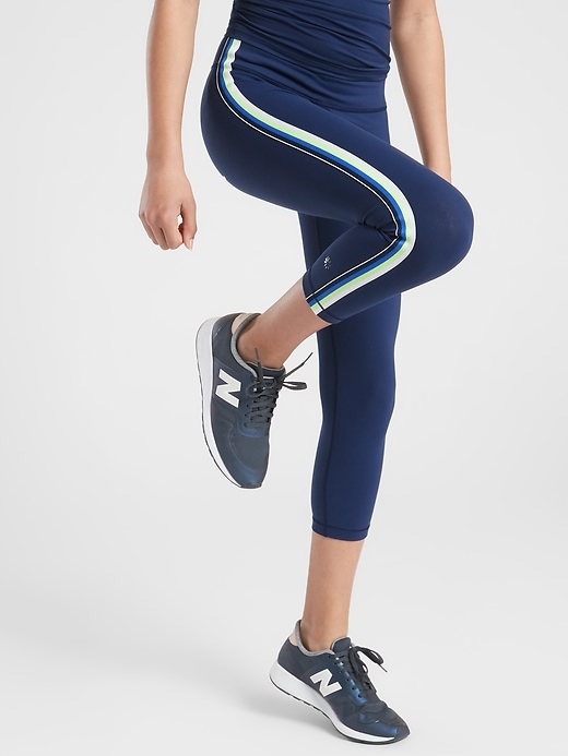 View large product image 1 of 3. Athleta Girl Side Stripe Chit Chat Capri