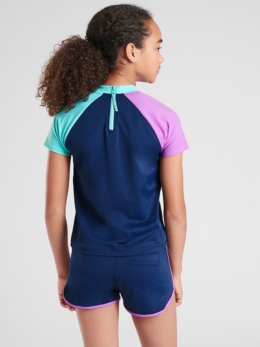 Image number 3 showing, Athleta Girl Colorblock Short Sleeve Rashguard