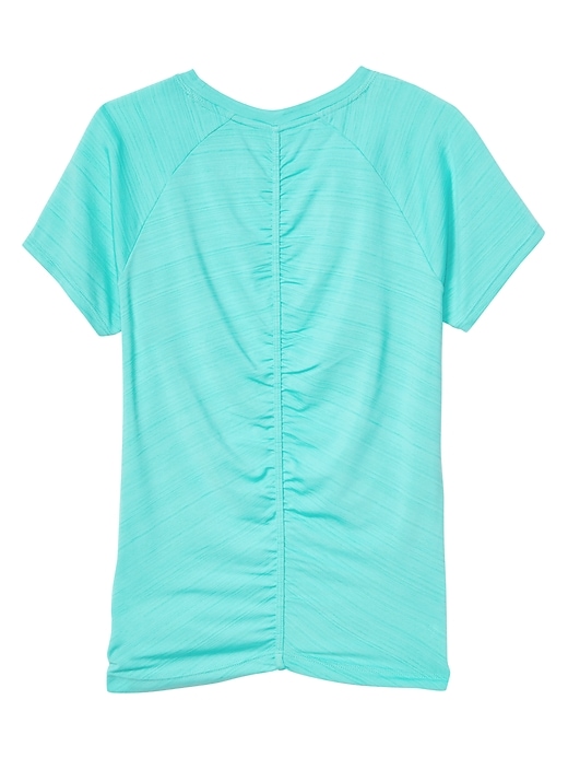 1 of 8 showing, with the color Island Turquoise of product Athleta Girl Ruched Sun Tee