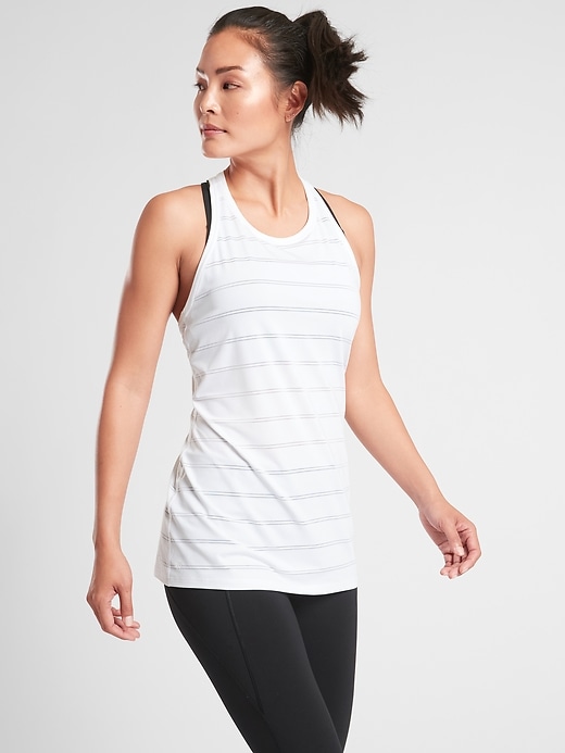 Image number 1 showing, High Neck Chi Double Stripe Tank