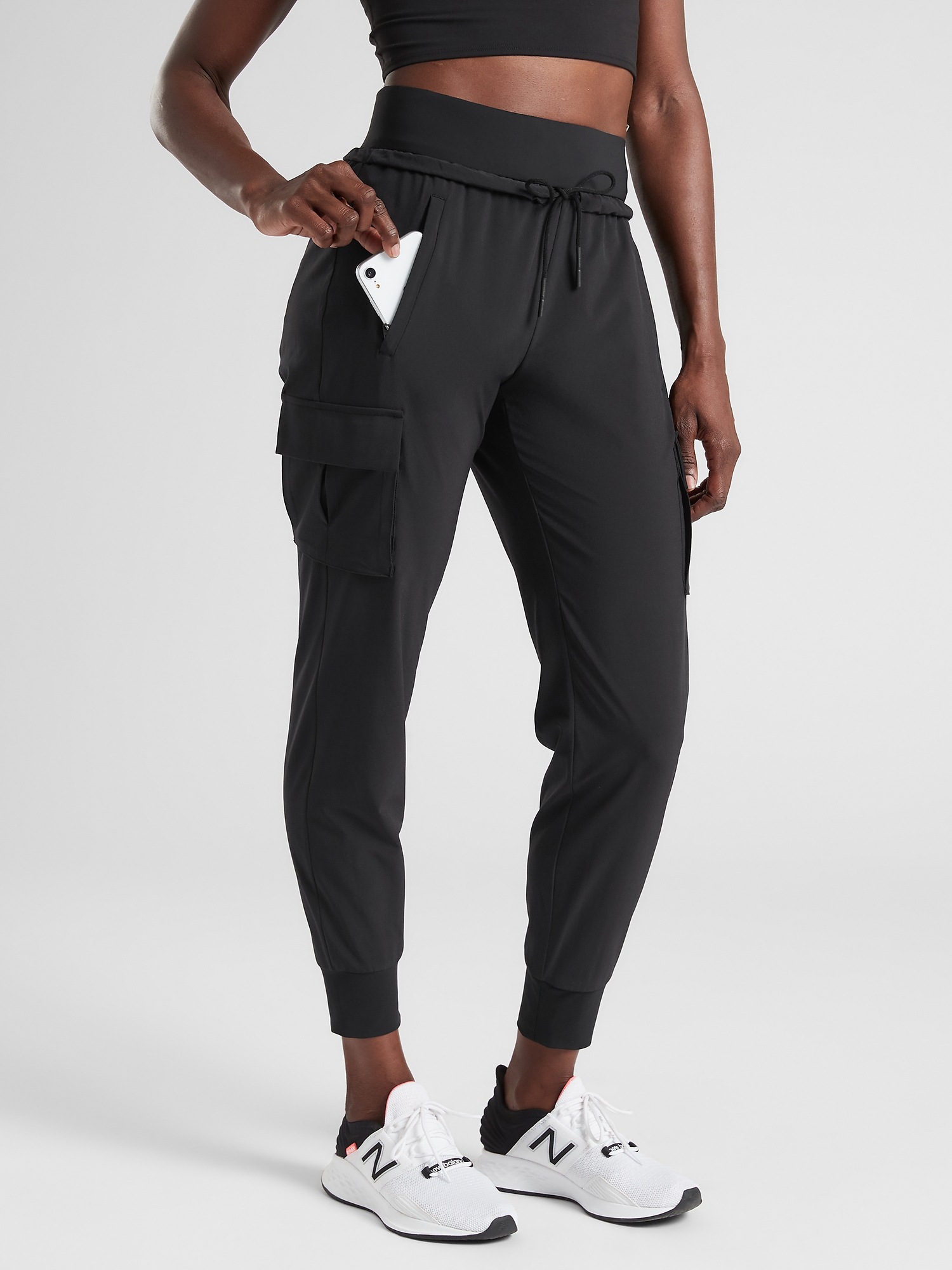 Athleta Jogger Black With White Stripe Down The Side Athletic