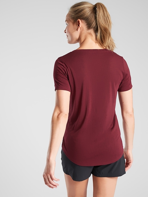 2 of 8 showing, with the color Dark Garnet of product Breezy Scoop V Tee