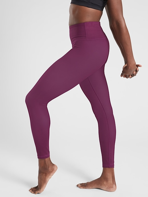 Athleta Elation Rib Tight Women's Small Purple Stretch Pocket Athletic Yoga  NEW in 2023