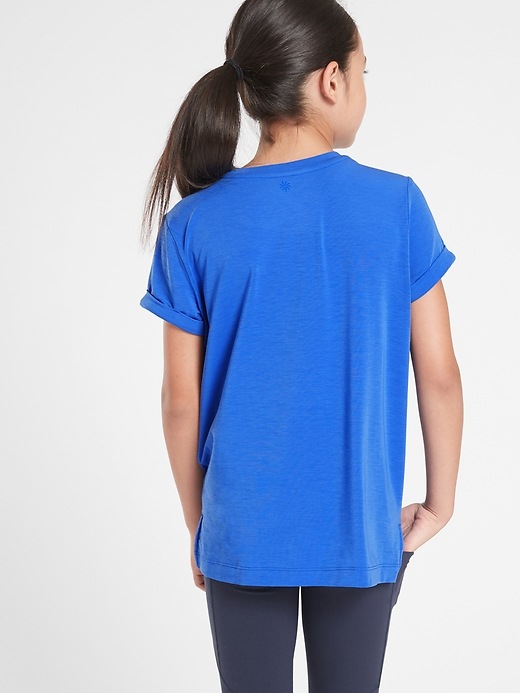 2 of 8 showing, with the color Caspian Blue of product Athleta Girl Be My Best Tee