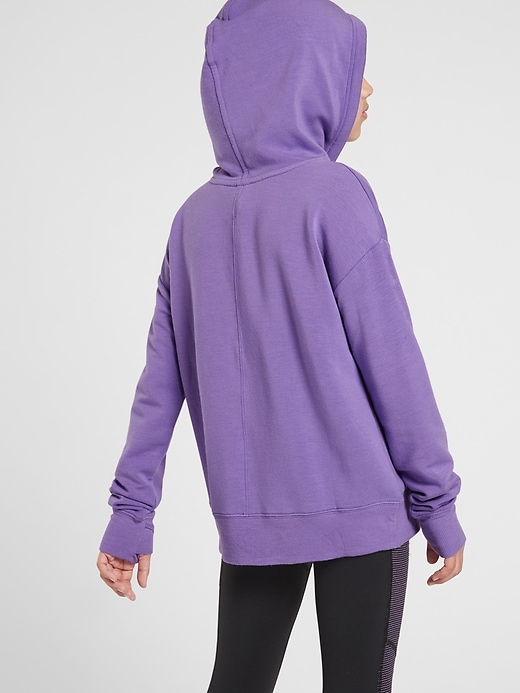 2 of 8 showing, with the color Confetti Purple of product Athleta Girl Here To Stay Hoodie