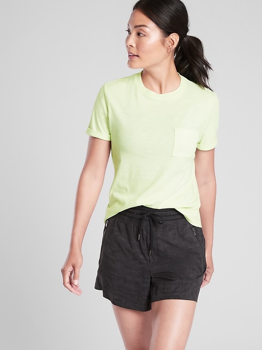 1 of 8 showing, with the color Pale Lime of product Organic Daily Pocket Tee
