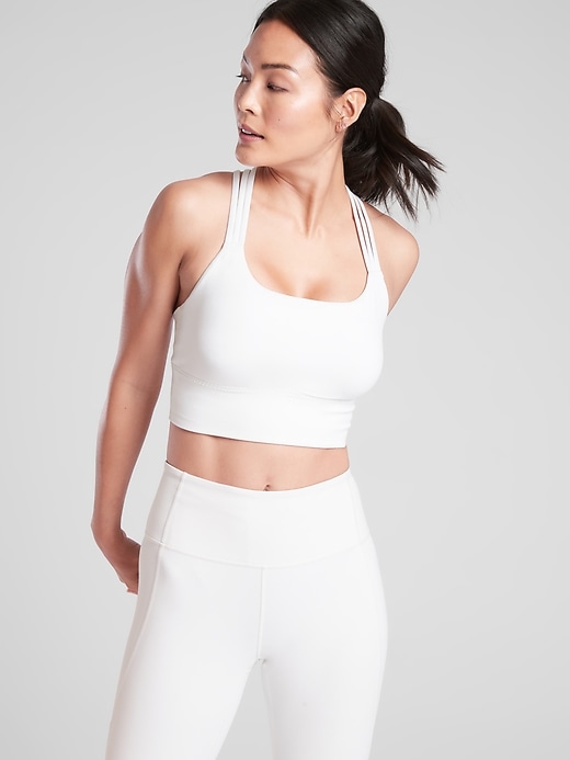 2 of 8 showing, with the color White of product Hyper Focused Longline Bra D-DD