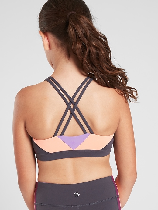 View large product image 1 of 2. Athleta Girl Colorblock Upbeat Bra 2.0