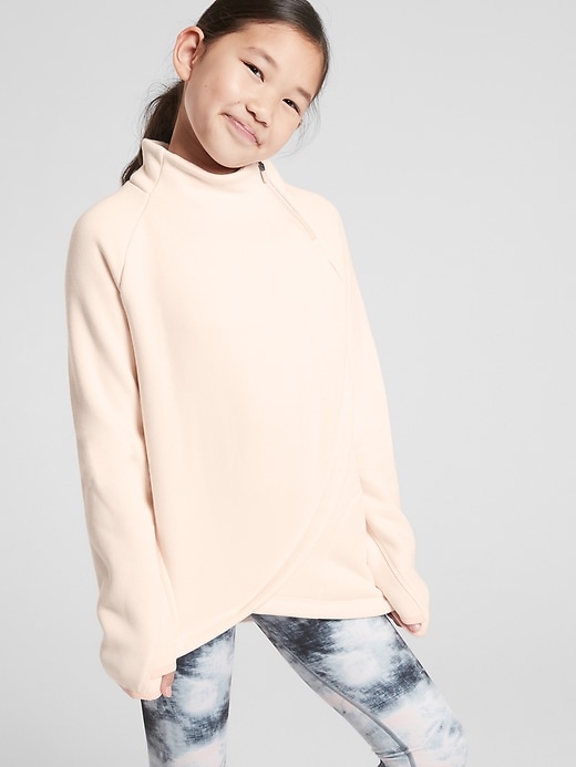 1 of 8 showing, with the color Shellfish of product Athleta Girl Cozy Karma Wrap