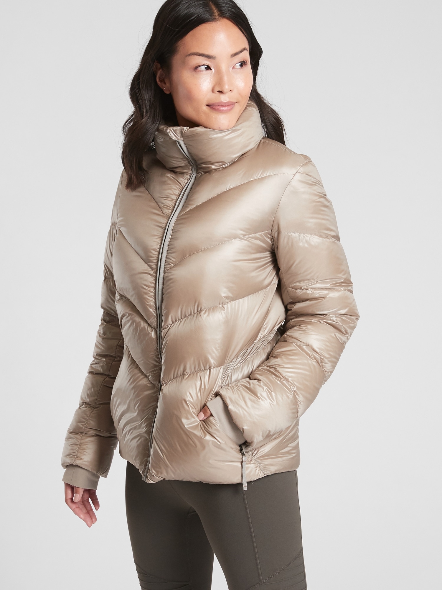 Athleta lofty metallic store down jacket