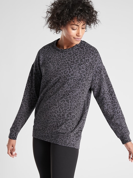 Image number 1 showing, Pure Luxe Leopard Print Sweatshirt