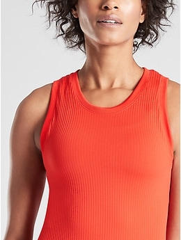 Athleta Mineral Wash Crop Tank Ombre, Brilliant Orange SIZE M