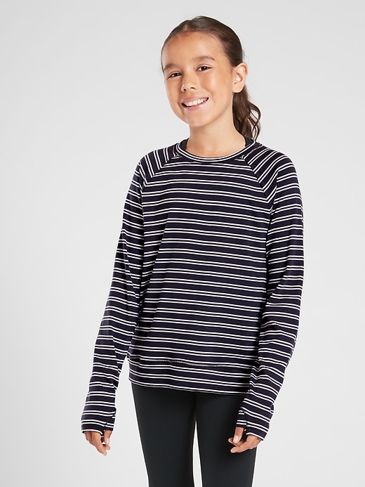 Image number 1 showing, Athleta Girl Home Stretch Stripe Top