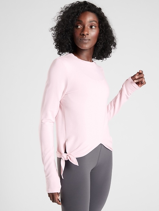 1 of 8 showing, with the color Rosario Pink of product Nirvana Side Tie Sweatshirt