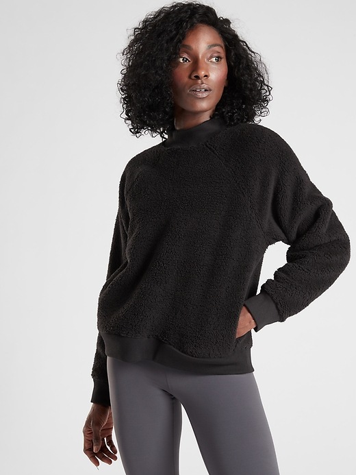 1 of 8 showing, with the color Black of product Asana Sherpa Sweatshirt