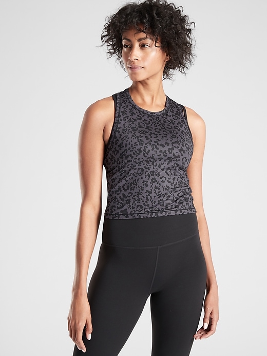 1 of 8 showing, with the color Spring Night of product Shanti Crop Leopard Tank