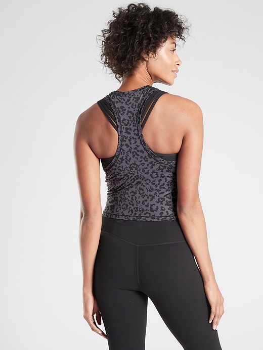 2 of 8 showing, with the color Spring Night of product Shanti Crop Leopard Tank