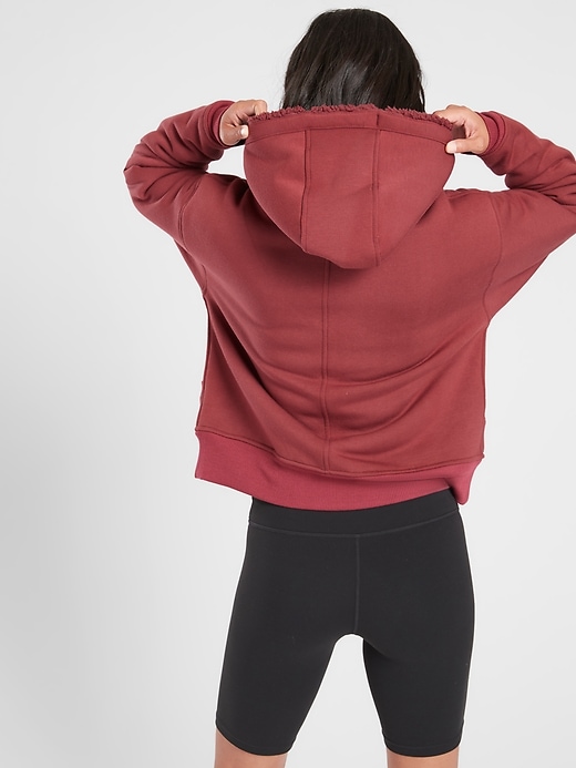 2 of 8 showing, with the color Maple Red of product Cozy Sherpa Reversible Jacket