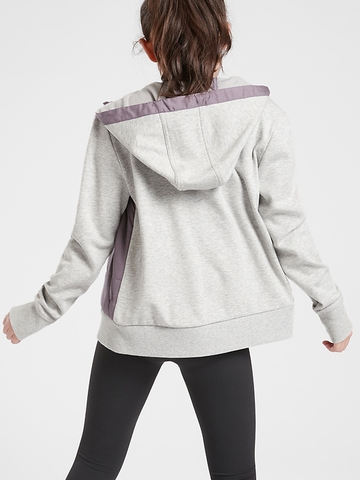 2 of 8 showing, with the color Evening Violet of product Athleta Girl Aim High Hybrid Jacket
