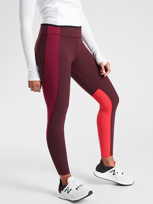 Image number 1 showing, Asym Colorblock Tight in Plush Supersonic