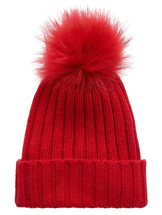 View large product image 1 of 2. Ribbed Pom Beanie