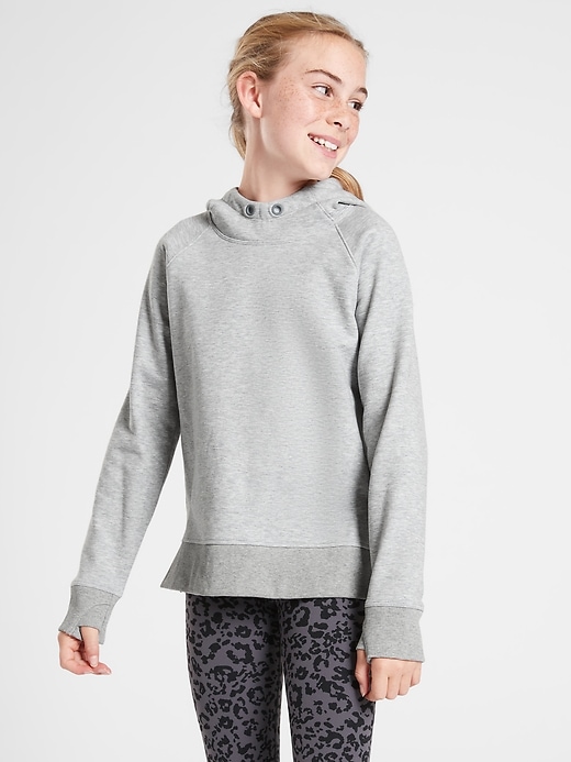 1 of 8 showing, with the color Grey Heather of product Athleta Girl All Day Everyday Hoodie