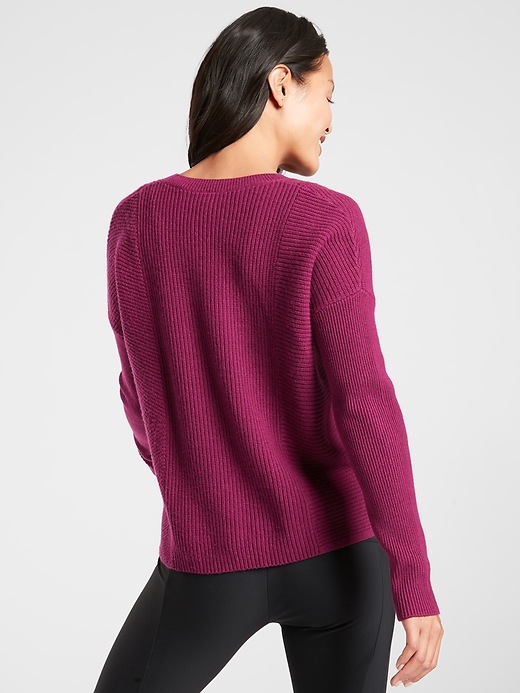 2 of 8 showing, with the color Mulberry of product Turin Wool Cashmere Sweater