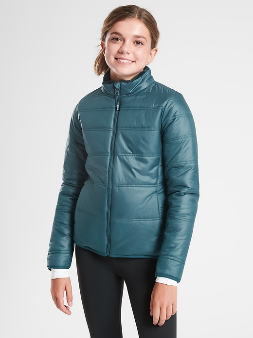 Image number 1 showing, Athleta Girl Reversible Warm + Fuzzy Jacket